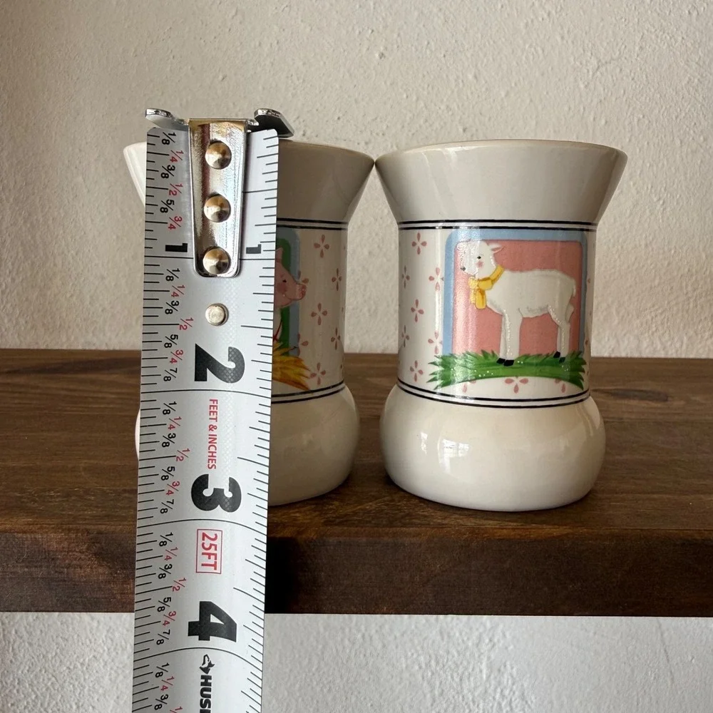 Vintage‎ Pelzman Designs Pig Sheep Salt Pepper Shakers Set Farm Animals Ceramic